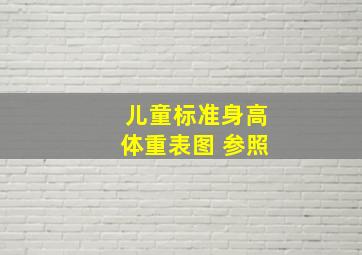 儿童标准身高体重表图 参照